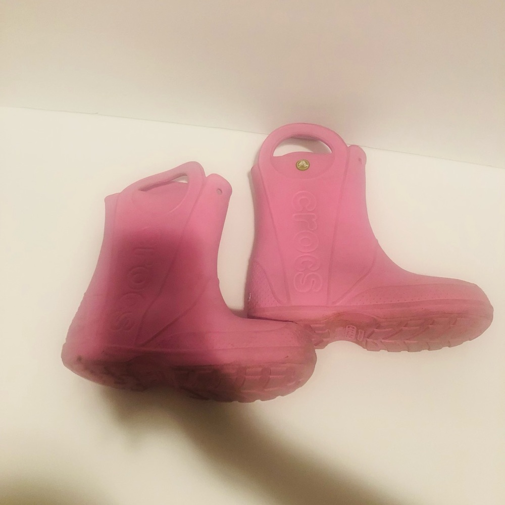 Crocs boots pink girls size junior 2 - Picture 6 of 6